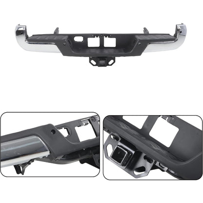 Chrome Steel Rear Step Bumper for Toyota Tacoma 2016-2023, TO1103130