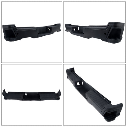 Black Steel Rear Bumper Assembly for Ford F-250 / F-350 Super Duty 2023-2024, with Sensor Holes