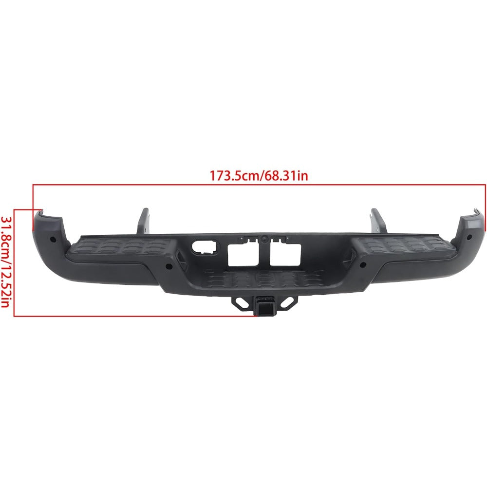 Black Steel Rear Step Bumper for Toyota Tacoma 2016-2023, TO1103134