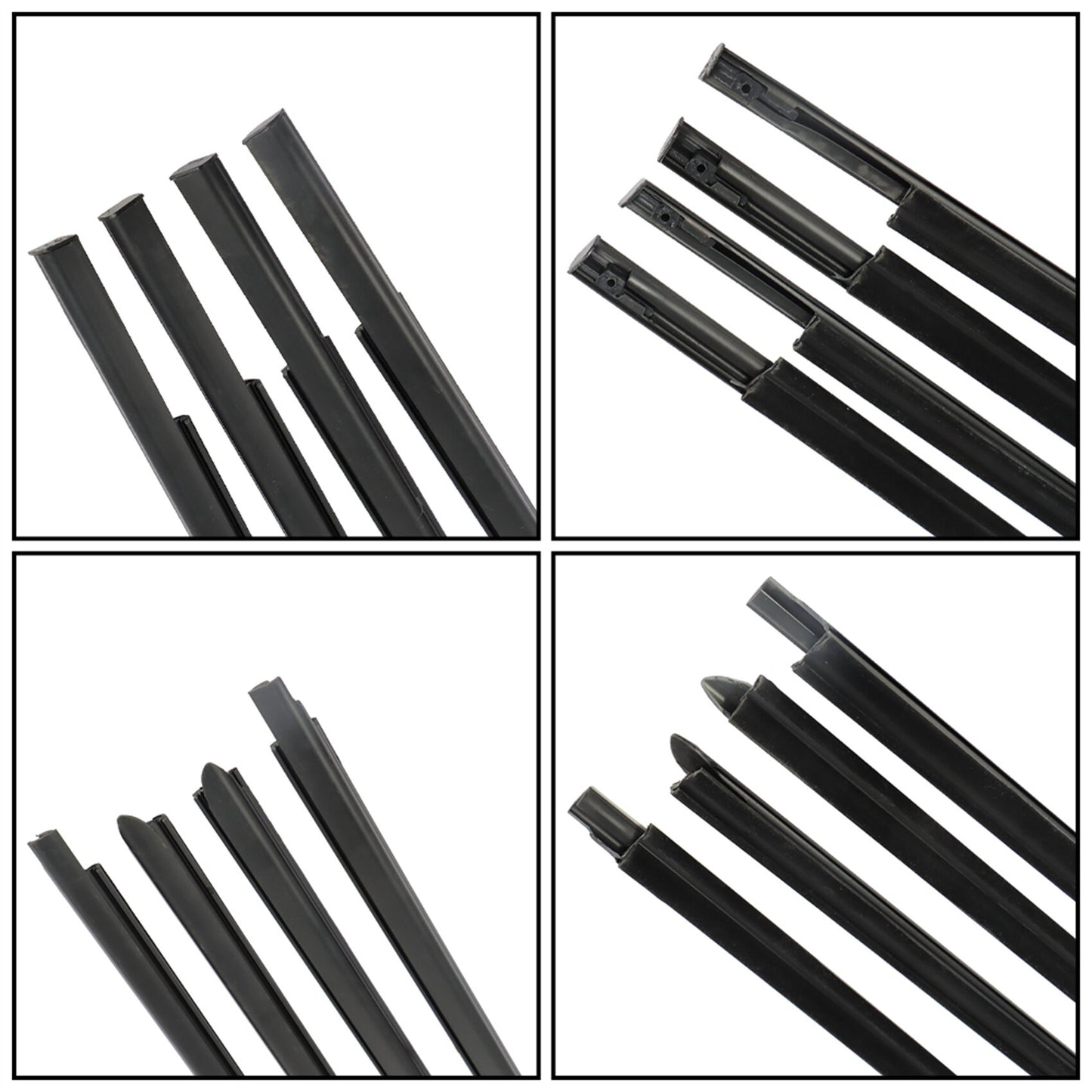 munirater 4PCS Weatherstrip Window Moulding Trim Seal Belt Black Replacement for 2009-2021 Ram 1500 2500 3500 4500 5500 55112376AH 55112377AH 55372138AH 55372139AH