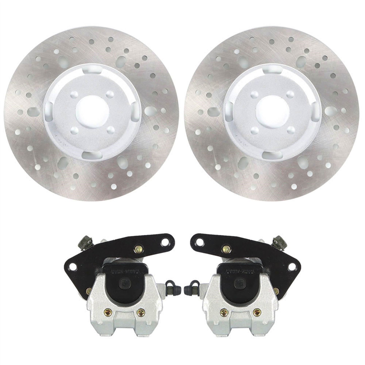 munirater Front Brake Calipers W/Pads & Disc Rotors for Yamaha Big Bear 350 400 YFM350/400