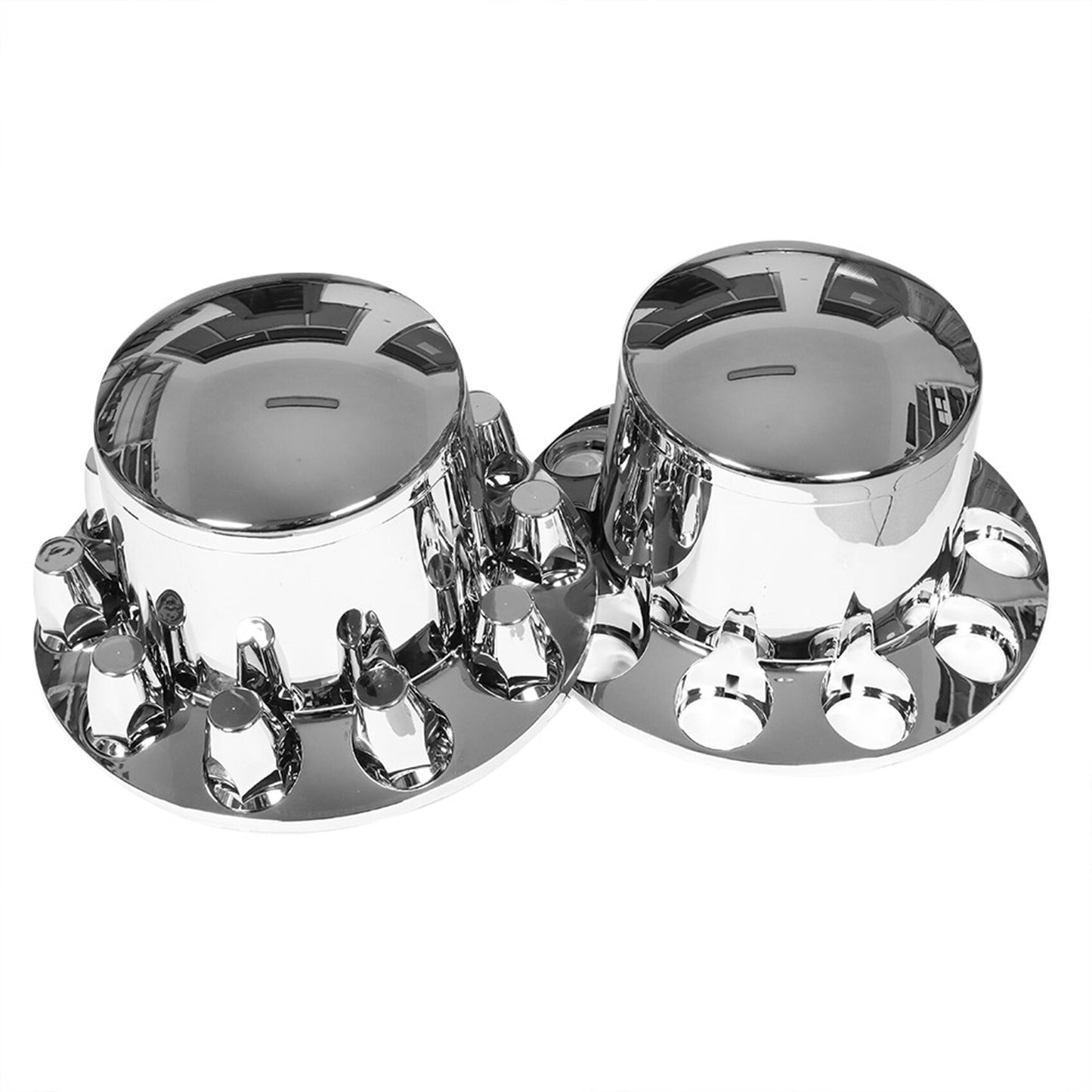 munirater 4PCS Rear Wheel Axle Hub Cover Kit 33mm Nut Covers Chrome ABS Plastic Replacement for Semi-Truck