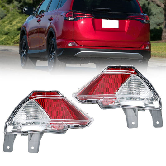 munirater 2-Pack Rear Bumper Reflector Stop Tail Light Break Light Replacement for 2016-2018 RAV4 814800R040 TO2883107 814900R040