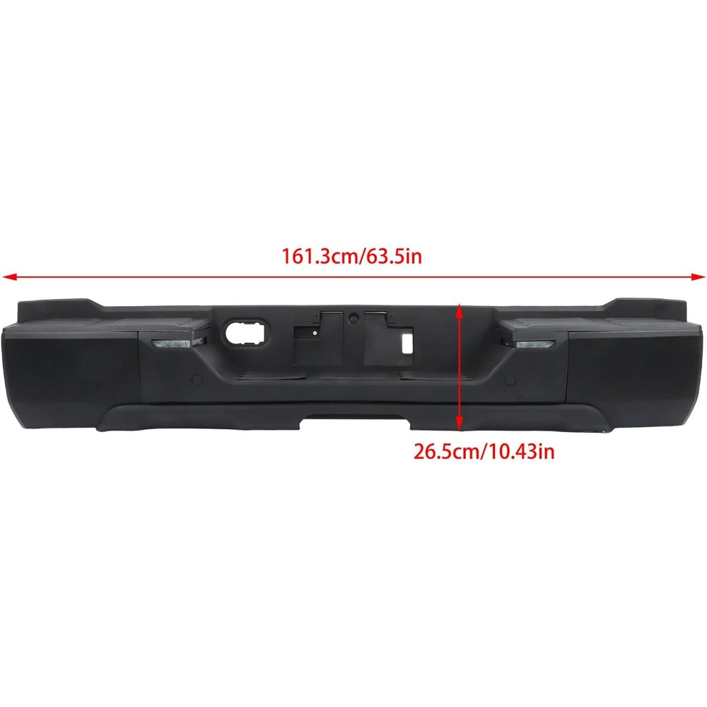 Black Rear Step Bumper for Toyota Tundra 2022-2024, without Sensor Holes, TO1103139