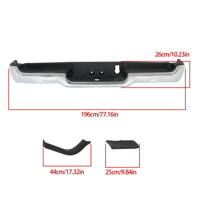 Chrome Steel Rear Bumper for Ram 1500 2019-2022, for Park Assist Models, CH1103147