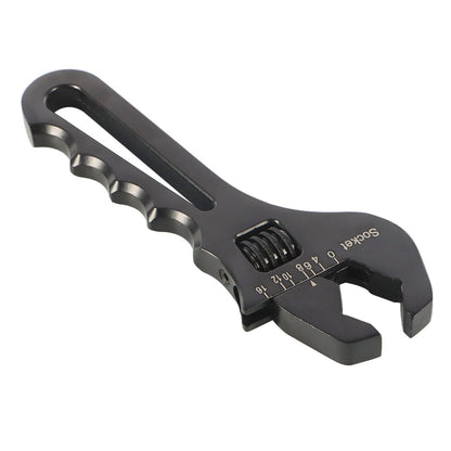 munirater 3AN-16AN Adjustable An Fitting Wrench Tool Light Aluminum Wrench Tool for Hose End Fitting Adapter Black