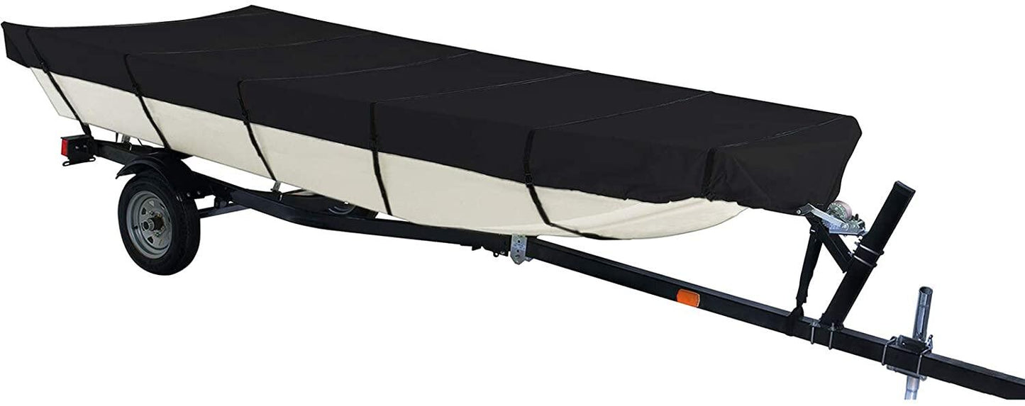 munirater 600D Boat Cover Heavy Duty Trailerable Replacement for Jon Boat 14Ft Long and Beam Width up to 70 Inch