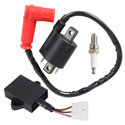 munirater Ignition Coil Ignitor CDI Box with Spark Plug Replacement for G9 1990-1995 Gas Golf Cart 99999-02368-00 J38-82310-20-00 BR4-ES000-00-00