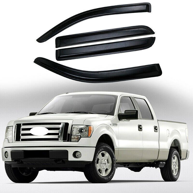 munirater Side Window Visor Vent Sun Rain Guard Deflector Replacement for 2009-2014 F150 Crew Cab Pickup 4-Door
