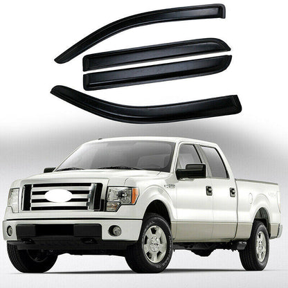 munirater Side Window Visor Vent Sun Rain Guard Deflector Replacement for 2009-2014 F150 Crew Cab Pickup 4-Door