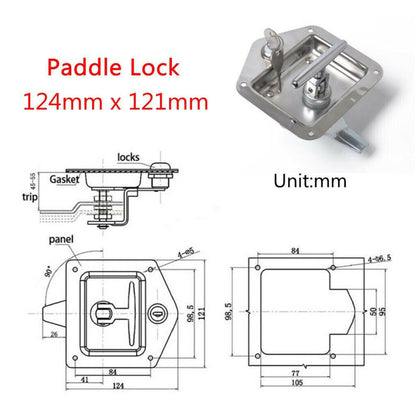 munirater 4-Pieces Rv Door Tool Box Latch and Lock & Gasket T-Handle & Keys 304 Stainless Steel T-Handle Lock Highly Polished