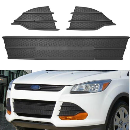 munirater 3PCS Front Bumper Lower Grille Fog Covers Black Plastic Replacement for 2013-2016 Escape CJ5Z17K945AA CJ5Z17E811AA CJ5Z17E810AA