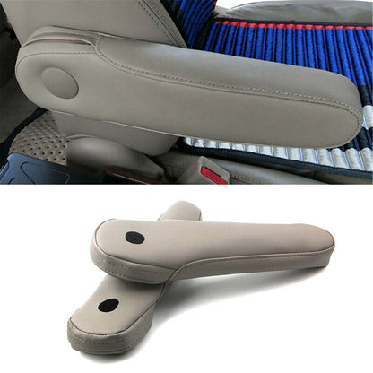 munirater 2Pcs Leather Front Seat Armrest Cover Skin (Gray) Replacement for 2007-2009 Honda CR-V CRV