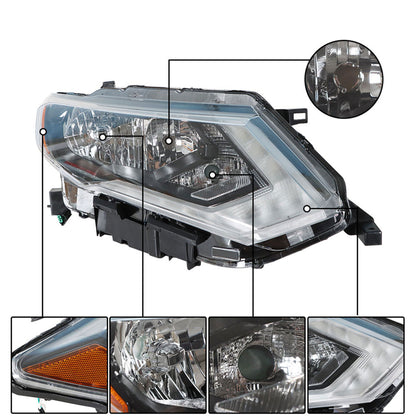 munirater Right Side Headlight Halogen RH Headlamp Assembly Replacement for Rogue 2017 2018 2019 S / SL / SV