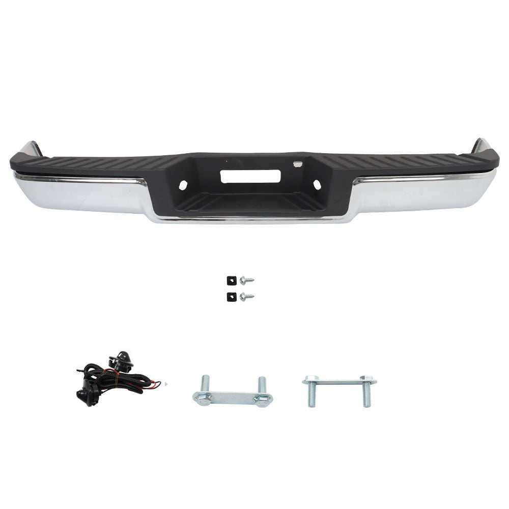 Chrome Steel Rear Bumper for Ford F-150 2006-2008, without Sensor Holes, FO1103136