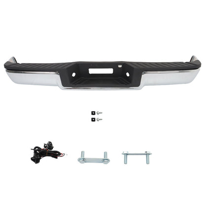 Chrome Steel Rear Bumper for Ford F-150 2006-2008, without Sensor Holes, FO1103136