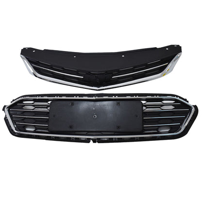 Front Hood Bumper Upper Grill Middle Lower Grille Cover Replacement for 2016 2017 2018 Cruze