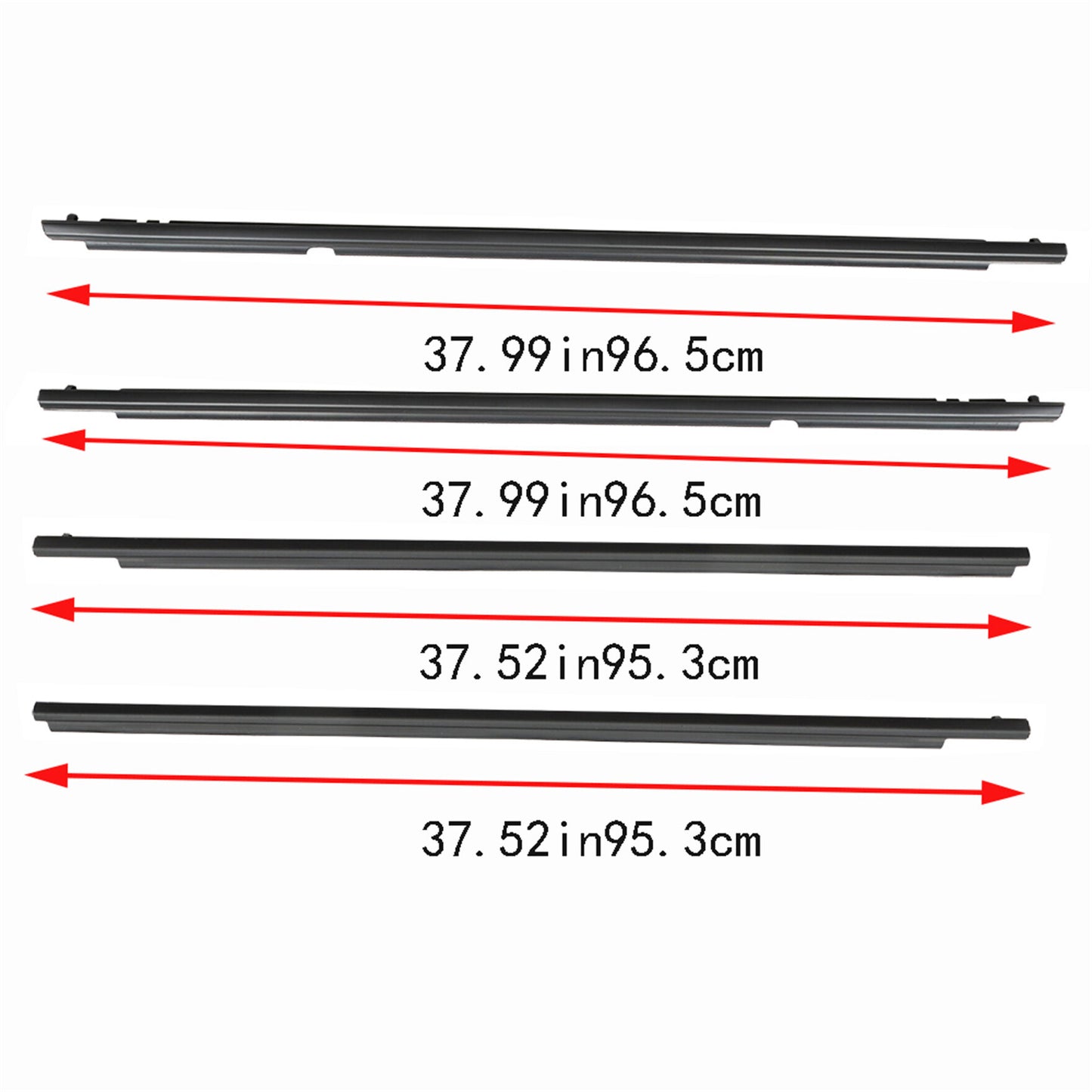 munirater Black Weatherstrip Window Moulding Trim Seal Belt Replacement for 2009-2012 Toyota Corolla