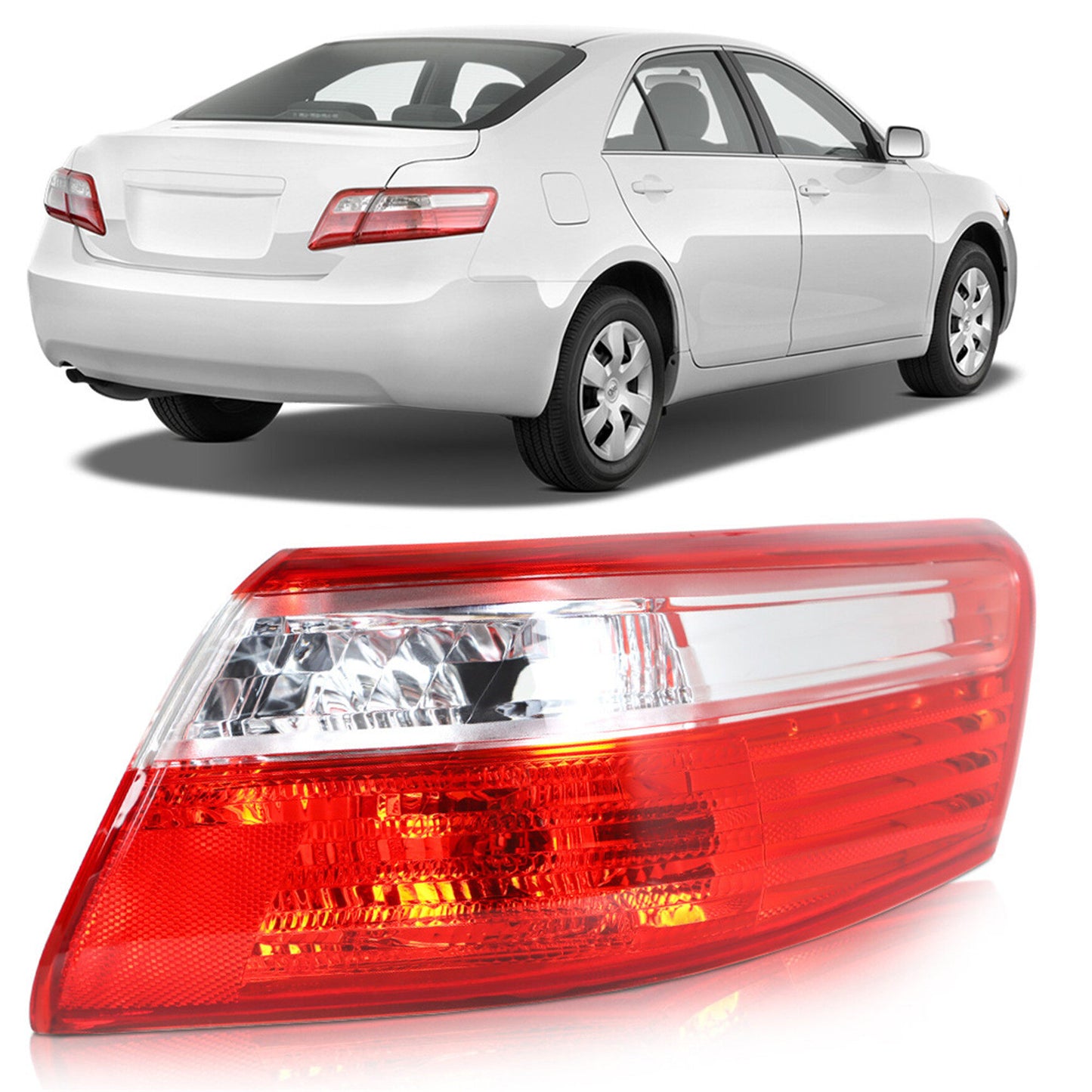 munirater 1-Pack Right Outer Piece Rear Tail Light Brake Lamp Replacement for 2007 2008 2009 Toyota Camry Passenger Side