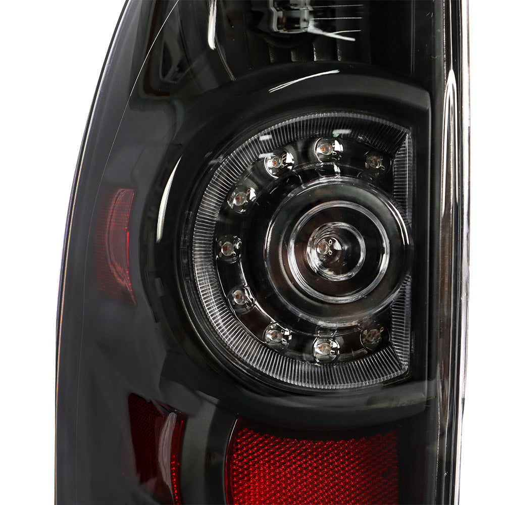 munirater Pair of Black Housing Smoke Lens LED Rear Tail Light Assembly Replacement for 2005-2015 Toyota Tacoma 8156004150 8156004160