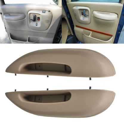 munirater Beige Front Car Door Armrest Pull Handle Cover Driver & Passenger Side Replacement for 1996-2002 Express Savana Van 12376621 12376622