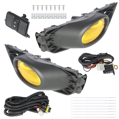 munirater 2-Pack Driving Fog Lights Assembly Replacement for 2009-2011 Honda Civic Sedan with H11 Bulbs & Switch and Wiring Kit (Yellow Lens)