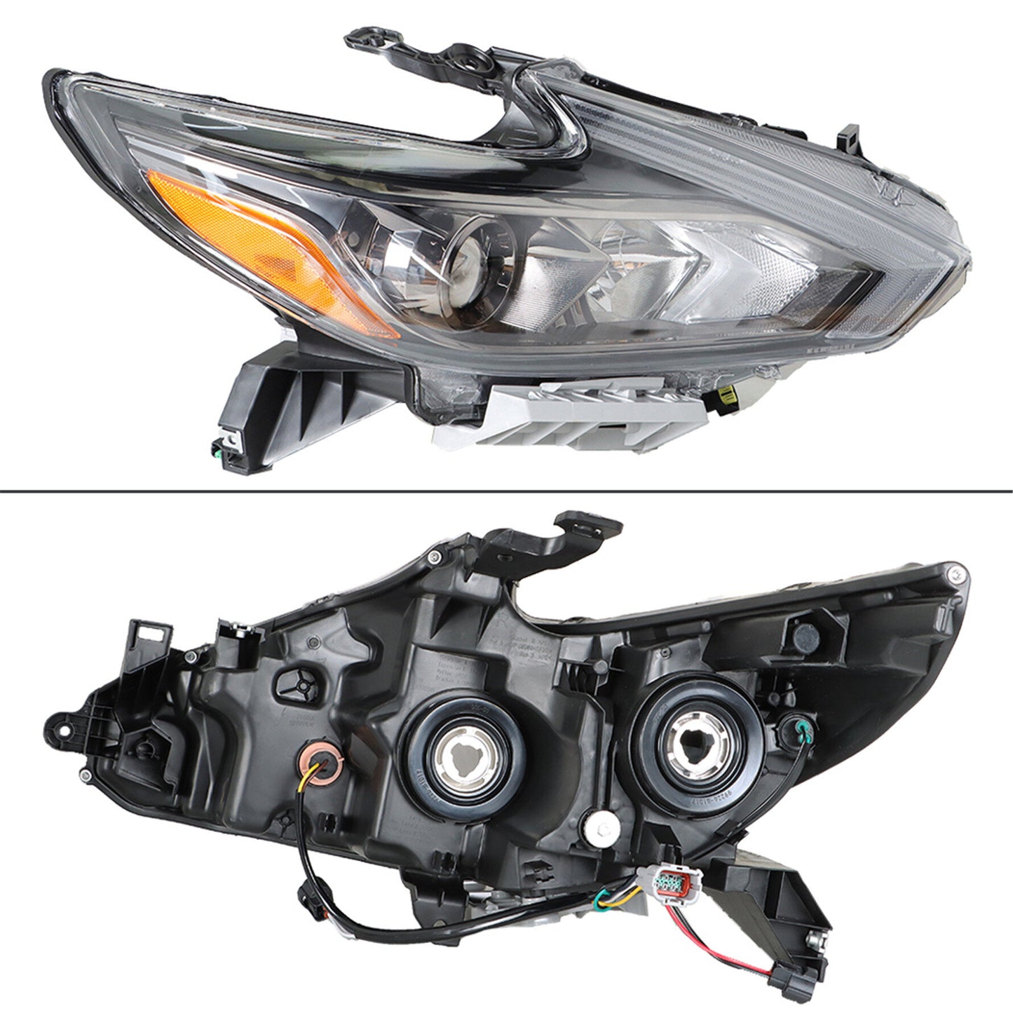 munirater Headlights Halogen For 2016 2017 2018 Nissan Altima w/o LED DRL Black Right Side