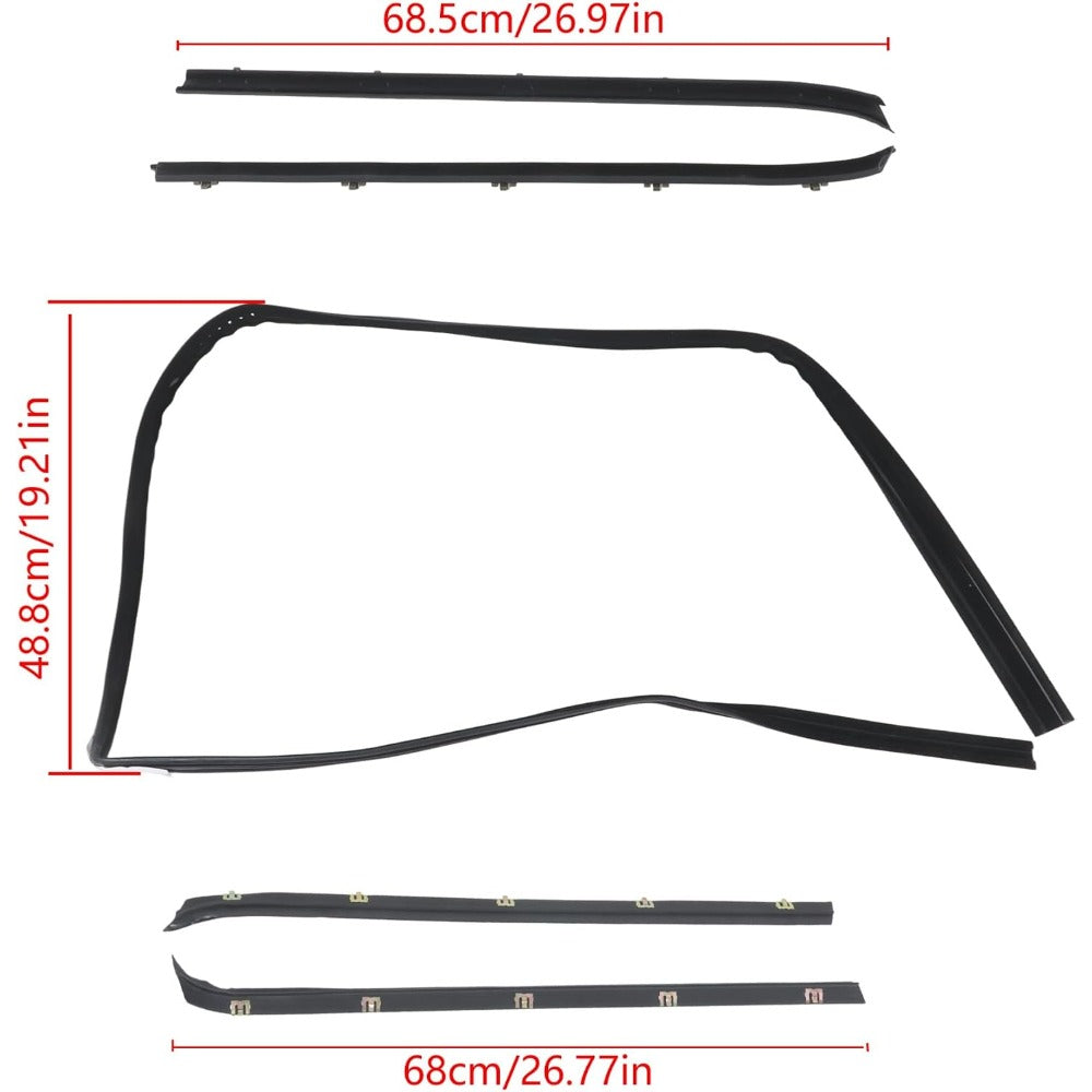 Window Sweep & Run Channel Weatherstrip Kit for 1981-1986 K3500, 6-Piece