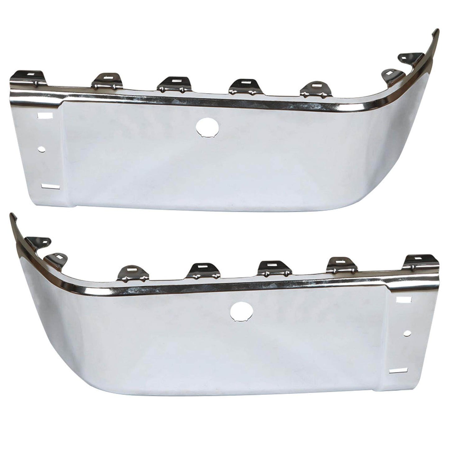 munirater 2Pcs Rear Bumper End Caps Chrome Replacement for 2007-2013 Silverado Sierra with Sensor Hole