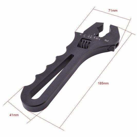 munirater 3AN-16AN Adjustable An Fitting Wrench Tool Light Aluminum Wrench Tool for Hose End Fitting Adapter Black