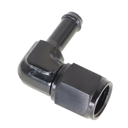 munirater Black Aluminum 6AN Female to 5/16 Barb 90 Degree Elbow Swivel Fittings Fuel Line Adapter Black Anodized