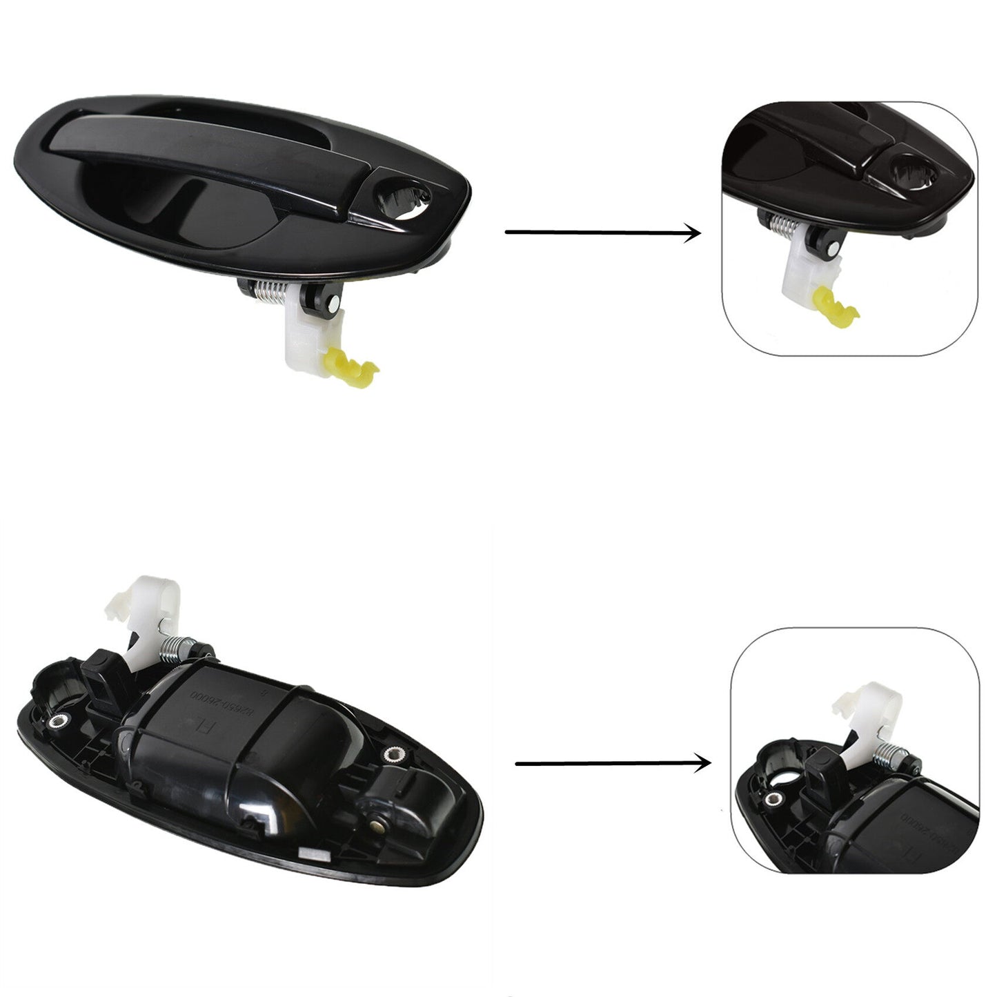 munirater 4Pcs Front Rear Driver Passenger Side Exterior Door Handle Replacement for 2001-2006 Hyundai Santa Fe