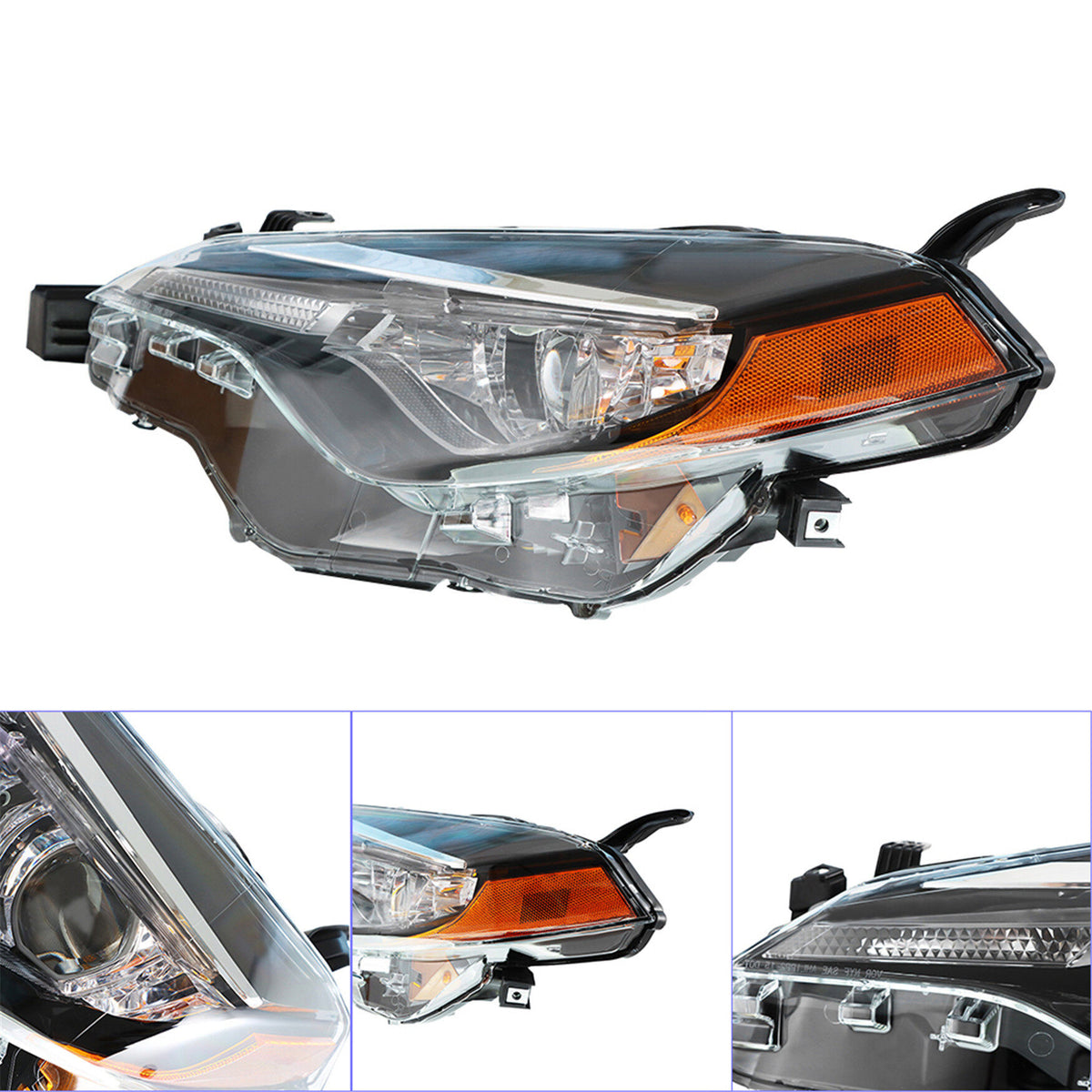 munirater Front Left LED Projector Headlight Headlamp Assembly with Amber Corner Driver Side Replacement for 2017-2019 Corolla L/LE/LE ECO 81150-02M70