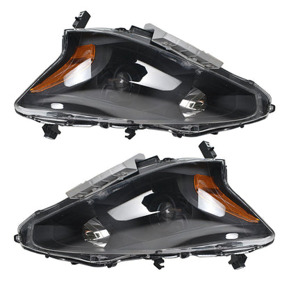 munirater Headlights For 2013-2015 Altima 4-Door Sedan Halogen Black Housing RH+LH