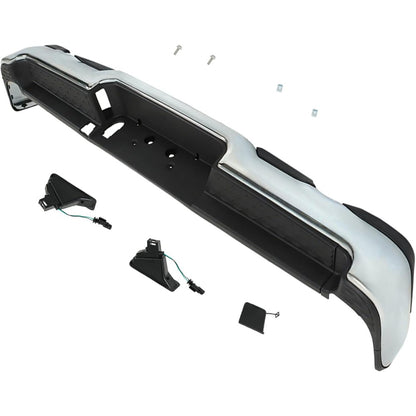 Chrome Rear Bumper Assembly for Ram 1500 2019-2023, without Sensor Holes, CH1103145