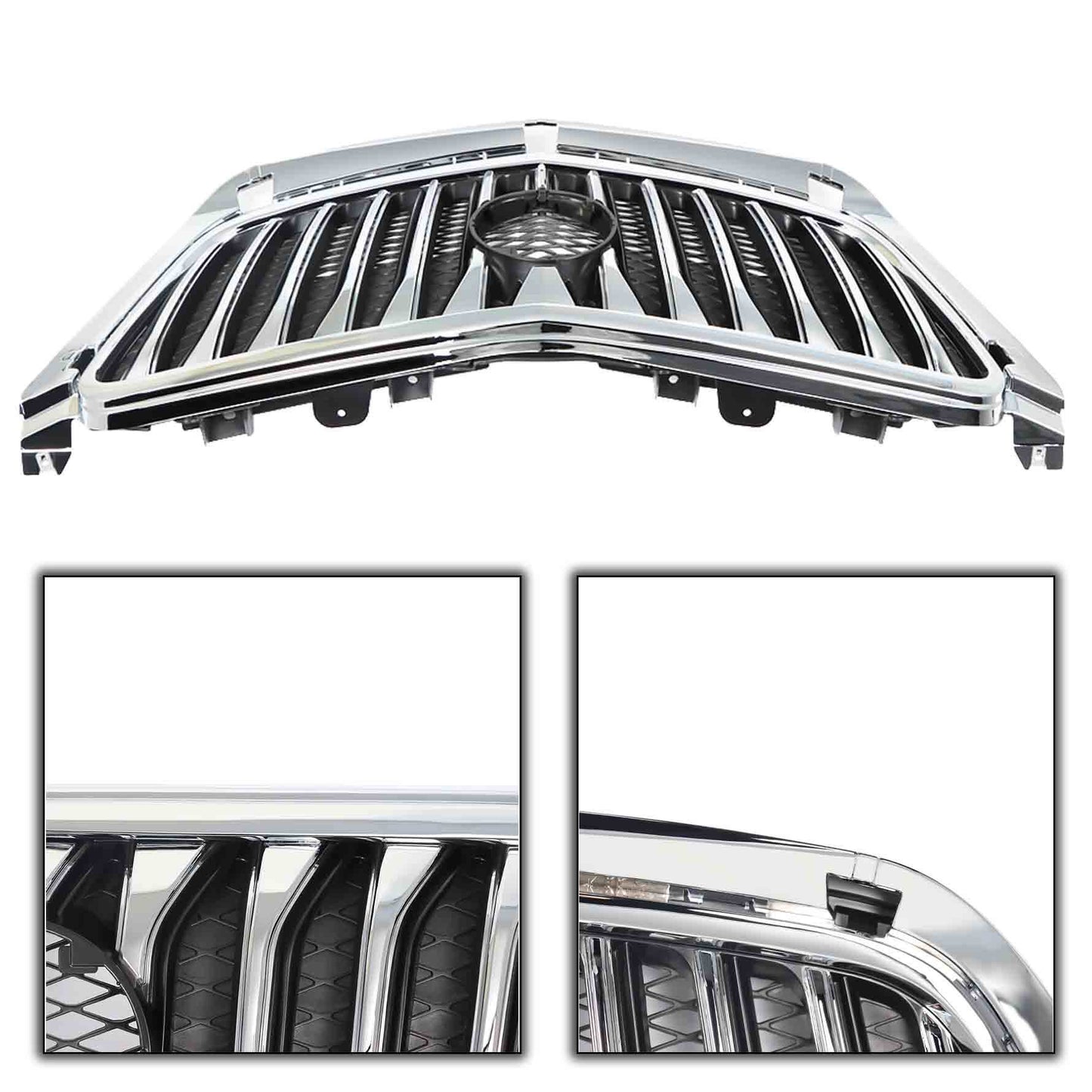 munirater Front Bumper Grille Chrome Black Mesh Style Replacement for 2013-2016 Encore 95391794 GM1200690