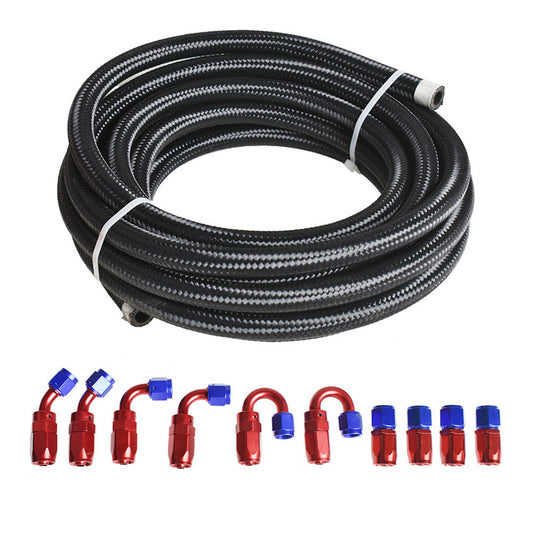 munirater 20Feet Braided Fuel Hose Line with Swivel Hose End Fitting Kit 10AN