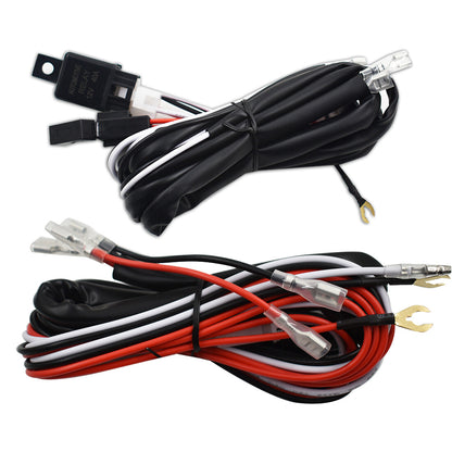 munirater 12V LED Universal Fog Light Laser Rocker On/Off Switch Wiring Harness 40A Relay Fuse Red