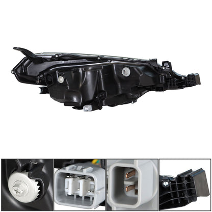 munirater 1-Pack LH Projector Headlight Headlamp Assembly Set Replacement for 2017 2018 2019 Corolla SE XLE XSE Sedan, Replace Driver Side Headlamps Halogen LED