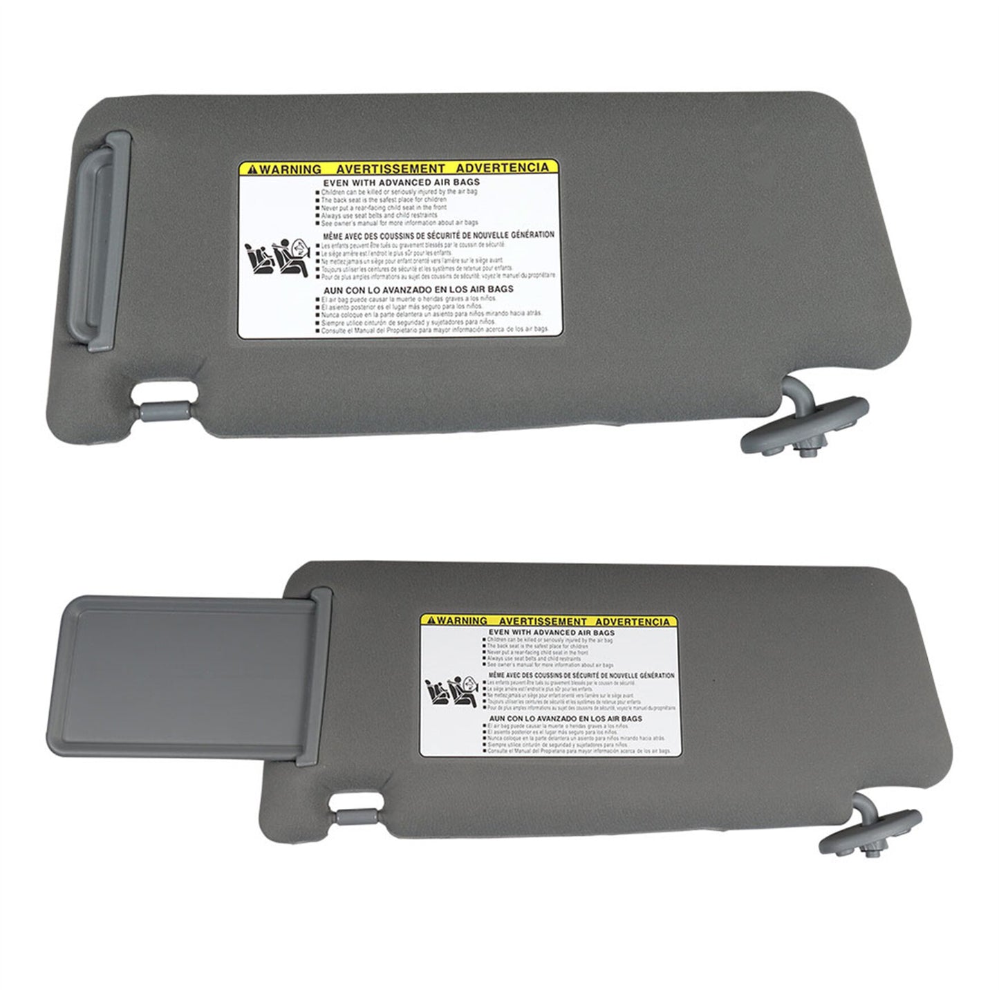 munirater Gray Sun Visor Sun Shade Pair Left Right Driver Passenger Set Replacement for 2005-2015 Toyota Tacoma 74320-35C10-B0