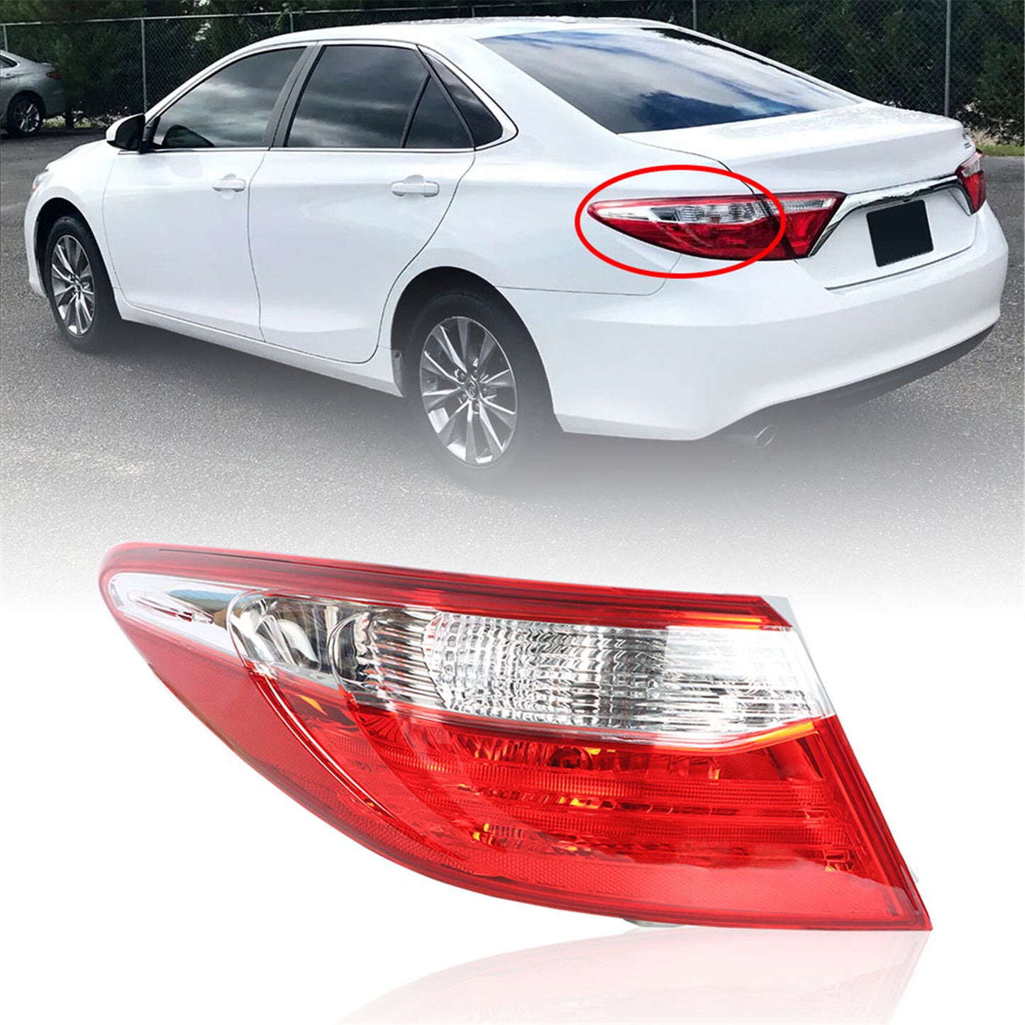 munirater 1-Pack Rear Left Tail Light Brake Lamp Assembly Replacement for 2015-2017 Toyota Camry Outer Driver Side 8156006640 TO2804121