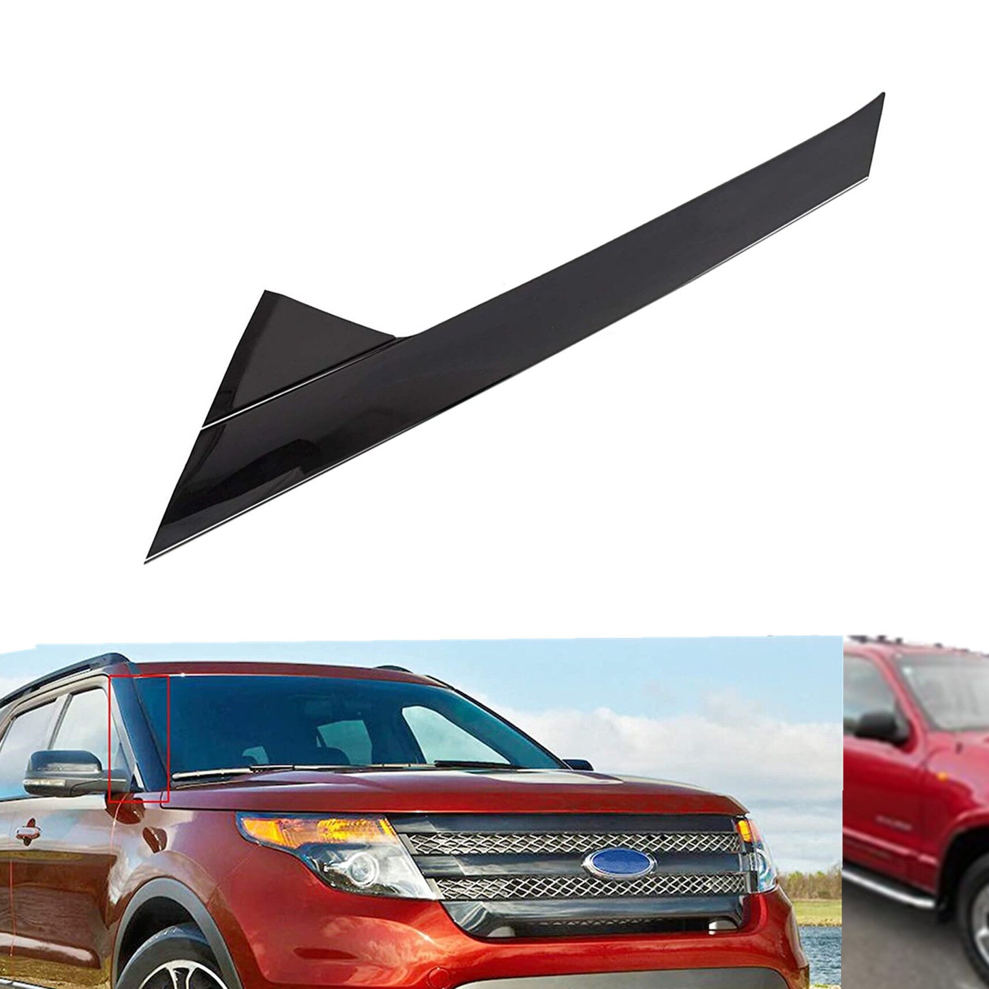 munirater Front Windshield Outer Trim Molding Right Passenger Side Replacement for 2011-2019 Explorer