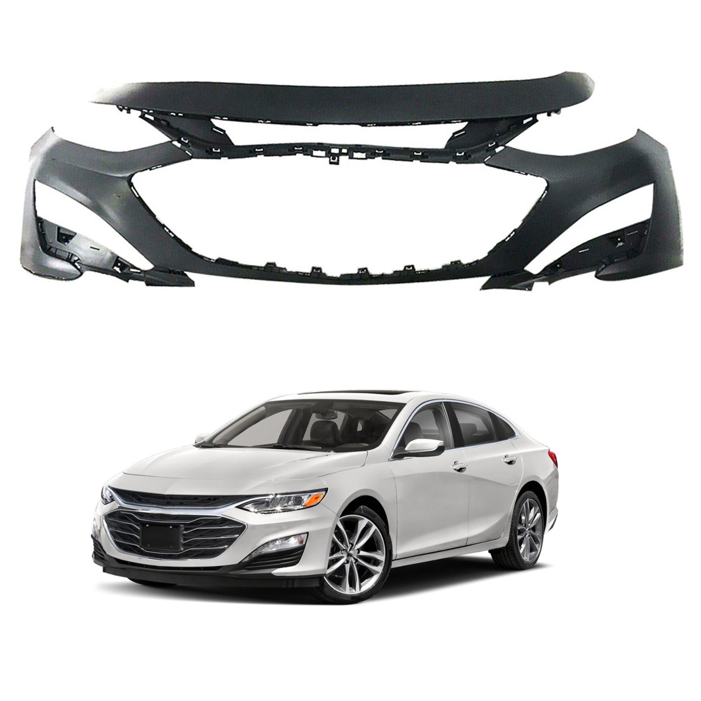 munirater Primered Front Plastic Bumper Cover Fascia Replacement for 2019 2020 Malibu