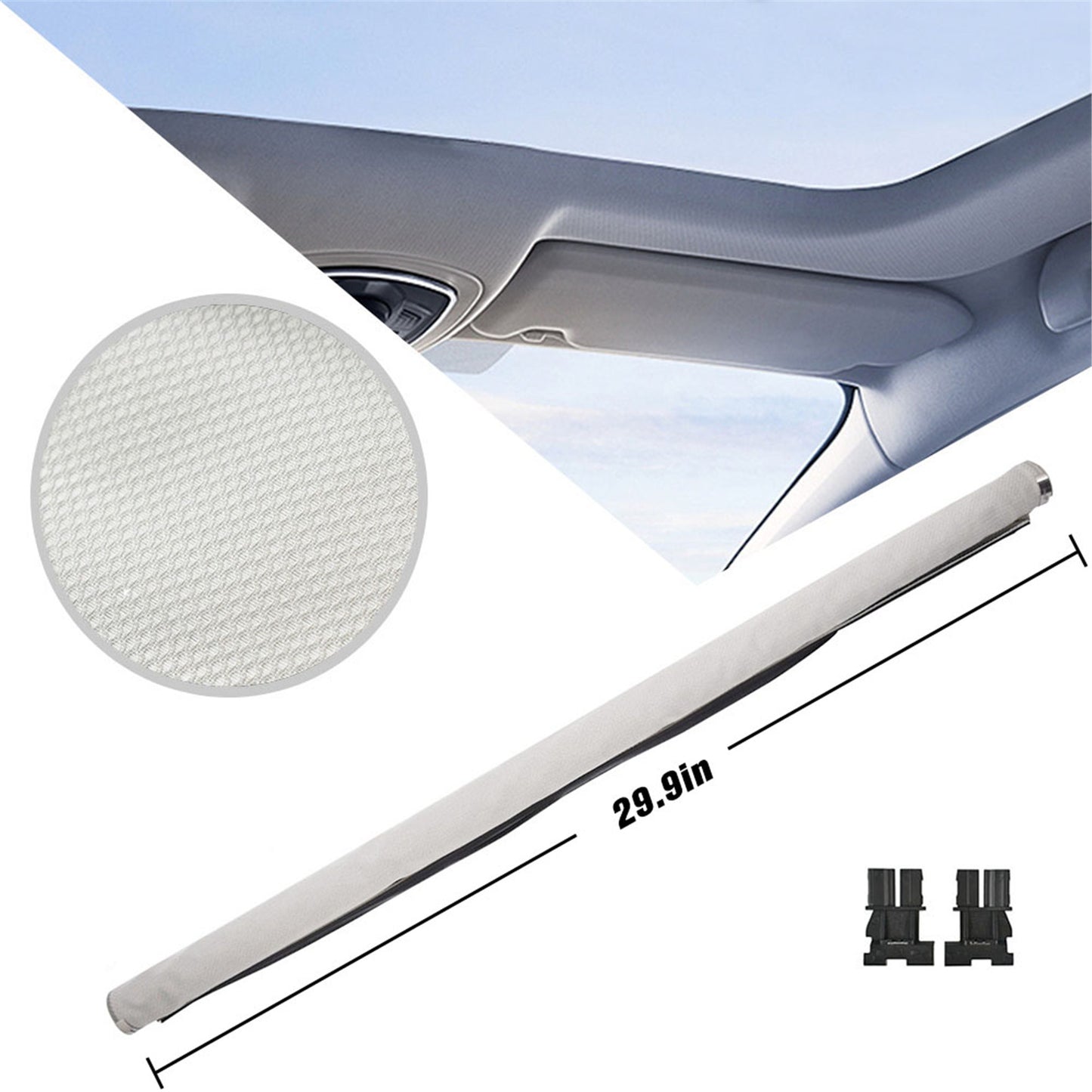 Gray Curtain Sunroof Sunshade Shade Cover Sunroof Sunshade Roller Shutter with 2 Clips W/Clip Replacement for Q5