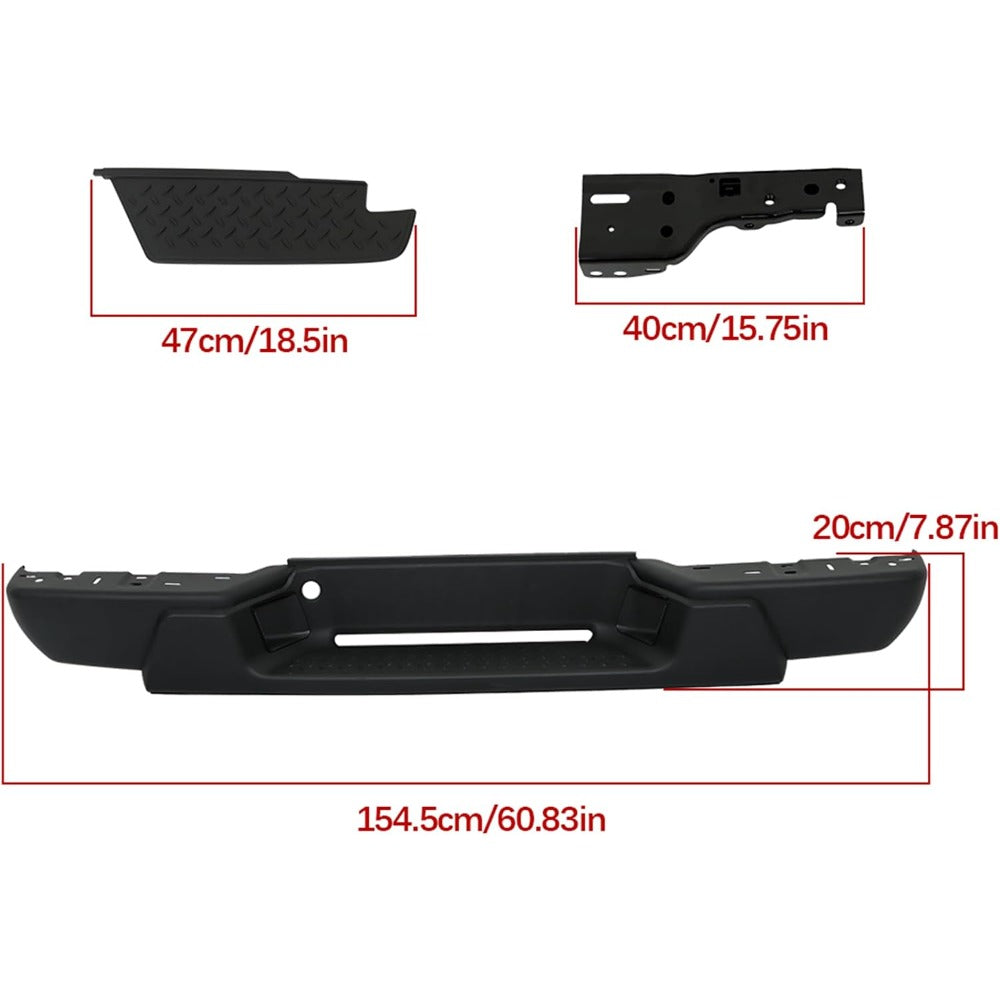 Black Steel Rear Step Bumper for Chevrolet Colorado & GMC Canyon 2008-2012, GM1103157