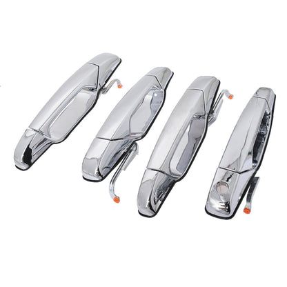 munirater Exterior Chrome Door Handle Set Front Rear Driver Passenger Side Replacement for 2007-2014 Escalade Silverado GM1310163