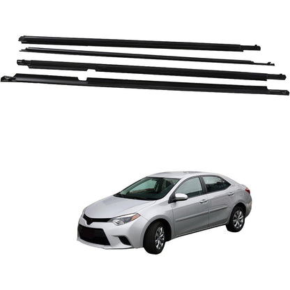 Black Window Weatherstrip Kit for 2009-2012 Toyota Corolla, 4-Piece, 75710-02210