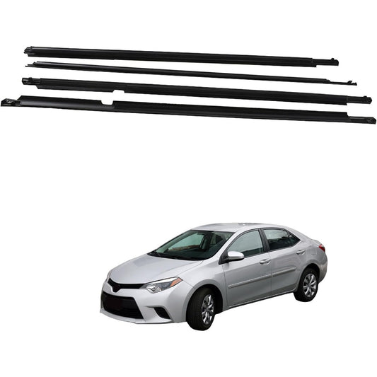 Black Window Weatherstrip Kit for 2009-2012 Toyota Corolla, 4-Piece, 75710-02210