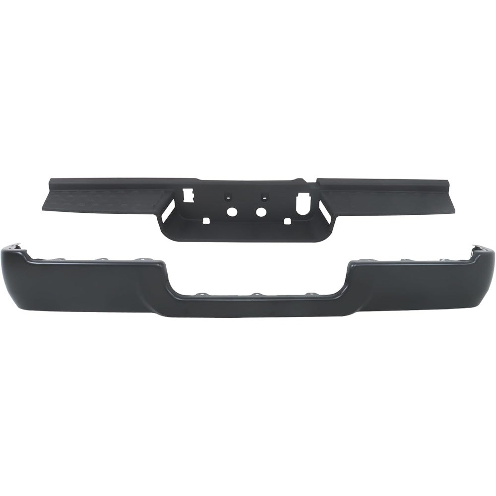 Primed Black Rear Bumper Face Bar and Step Pad Kit for Ram 2500 / 3500 2019-2024