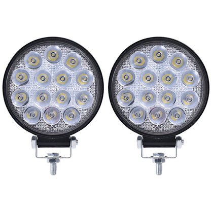 munirater 2-Pack 4Inch 42W LED Work Light Bar Round Spot Pods Replacement for Car, SUV, Trucks, ATV Driving Fog Light LED Off Road Flood Lights Bar